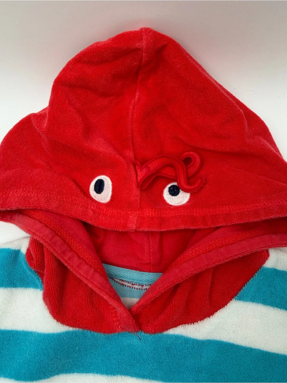 Mini Boden Lobster terry cloth swim hooded cover up 6-7
